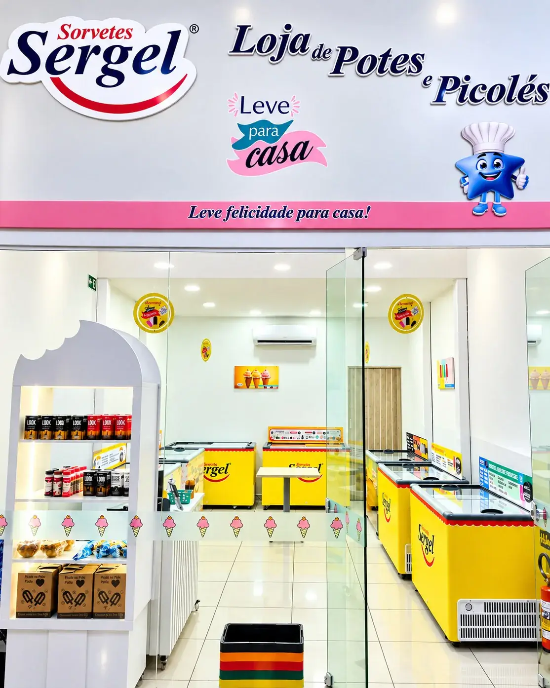 Loja de potes e picolés Spazio Ouro Verde